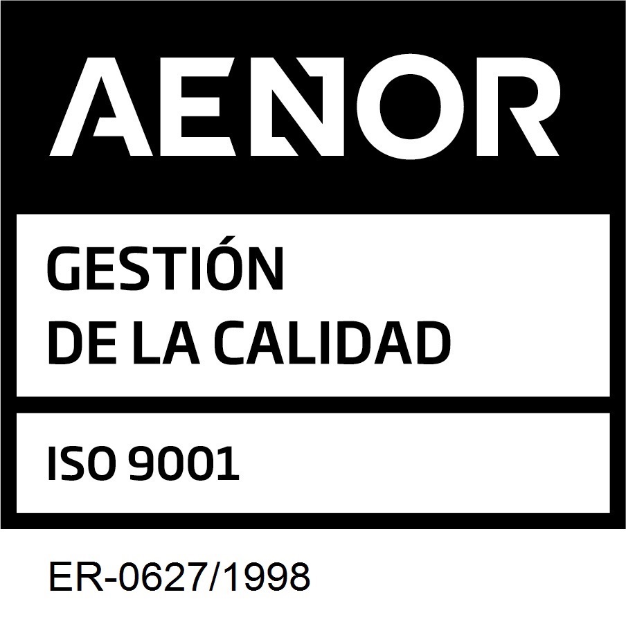 Aenor Empresa Registrada - UNE EN ISO 9001 - ER - 0627/1998
